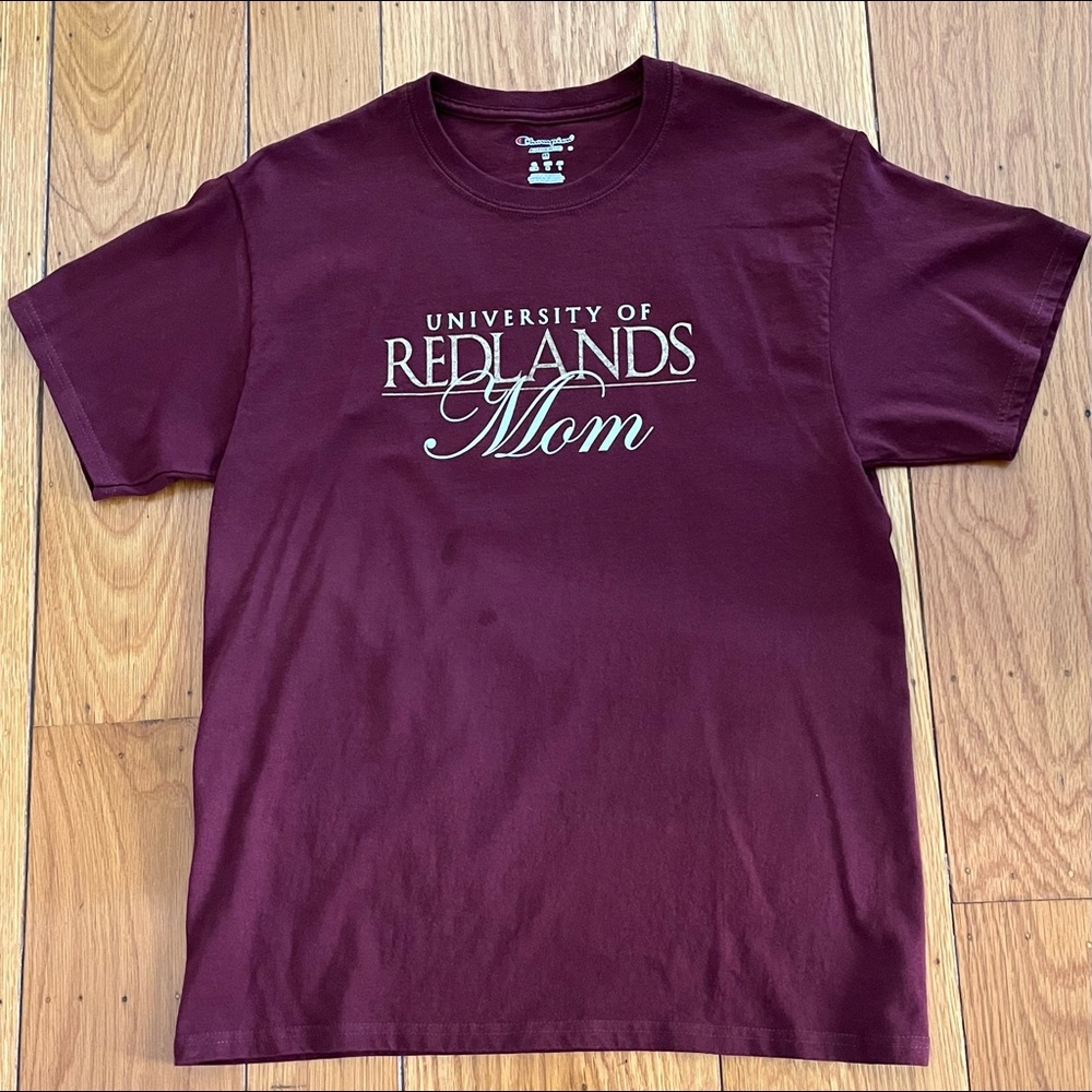Champion Women's Burgundy University Of Redlands Mom Short Sleeve T-Shirt Medium